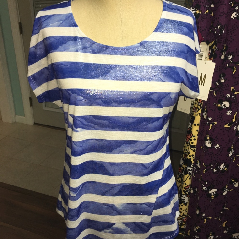 Blue/white striped top